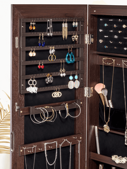 Nadia Frameless LED Wall Mounted Jewelry Cabinet with Drawer