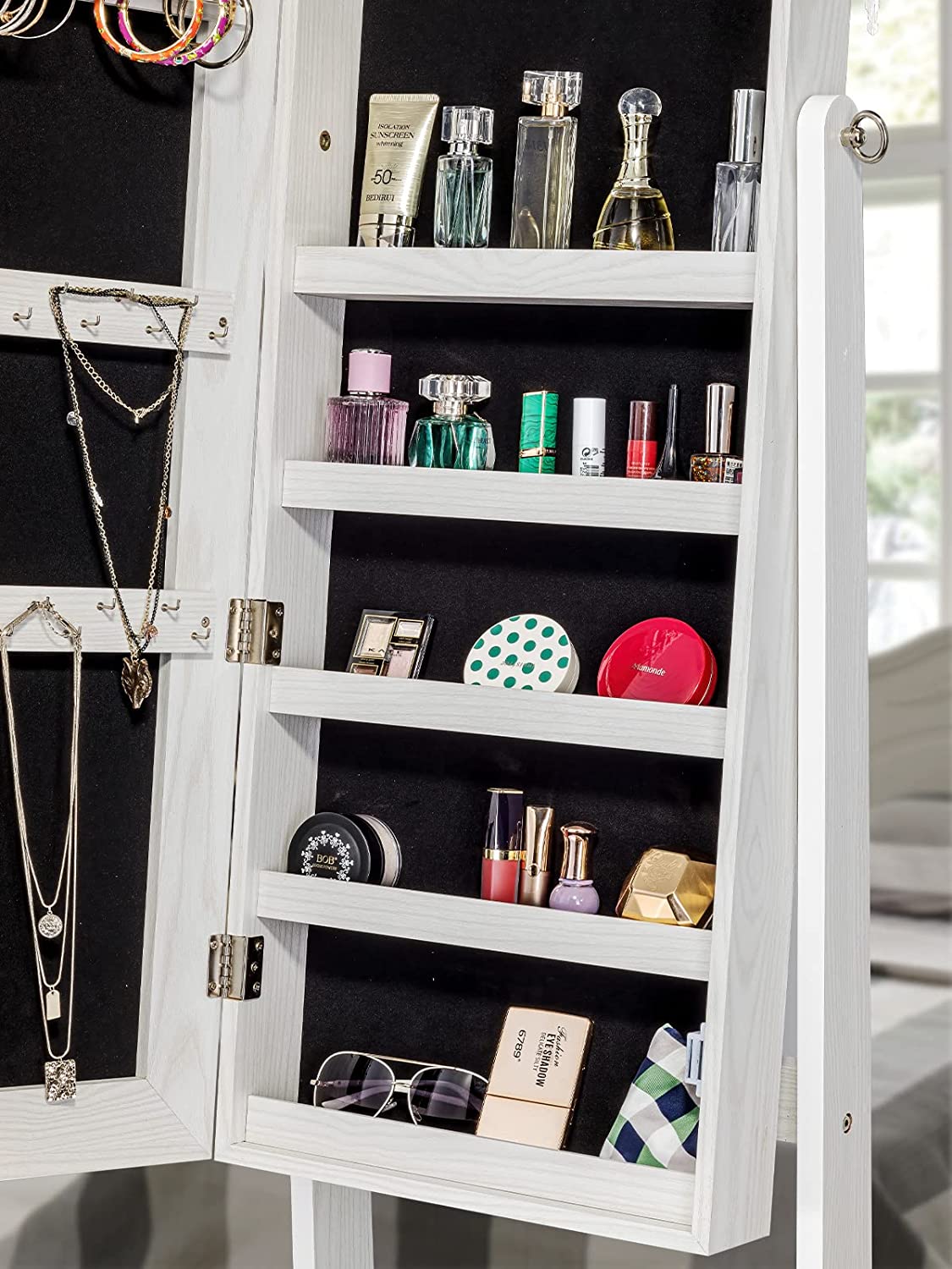 Audrey Frameless Standing Jewelry Cabinet