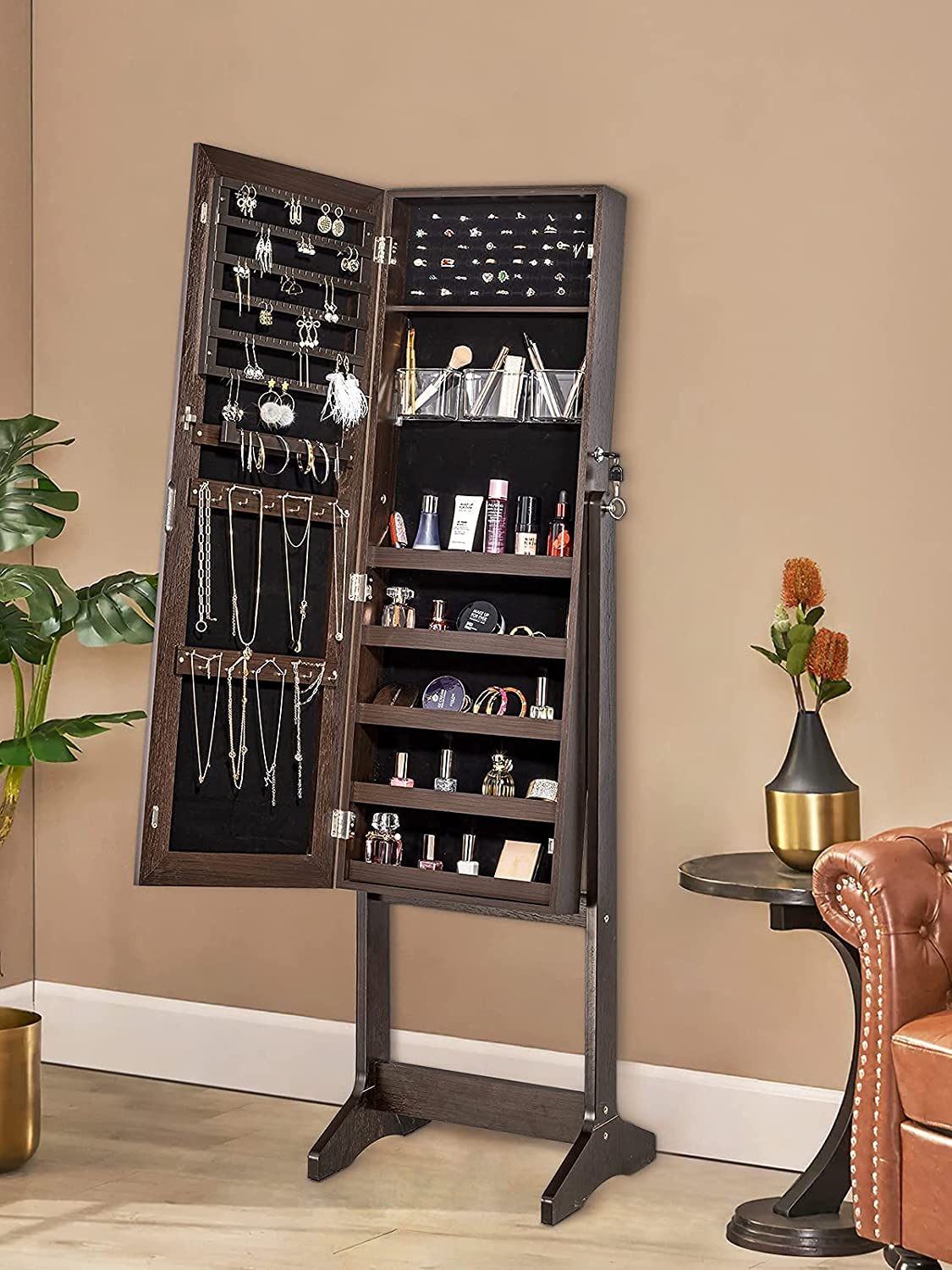 Audrey Frameless Standing Jewelry Cabinet
